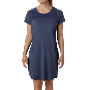 Columbia Womens Place to Place II Dress Size Small Blue Short Sleeve Lightweight